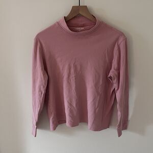 Lands' End Turtleneck Top Shaped Fit Green Tan Camel Women's Petite Medium